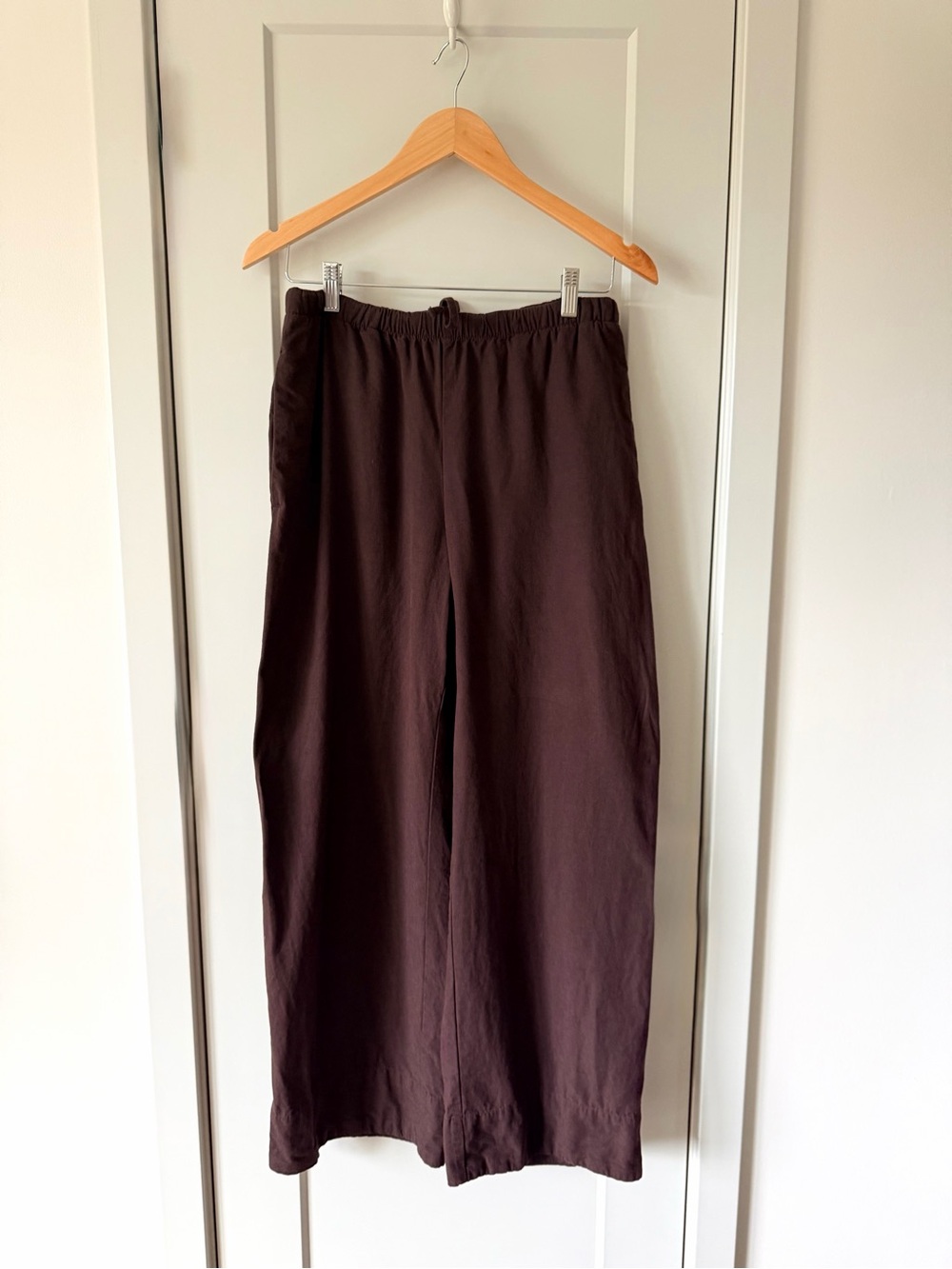 GAP Linen Blend Wide Leg Easy Linen Pants Brown Size Small